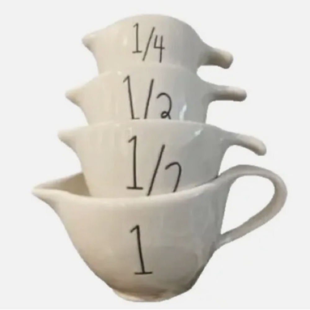 NWT Rae Dunn White Number Measuring Cups - Picture 3 of 3